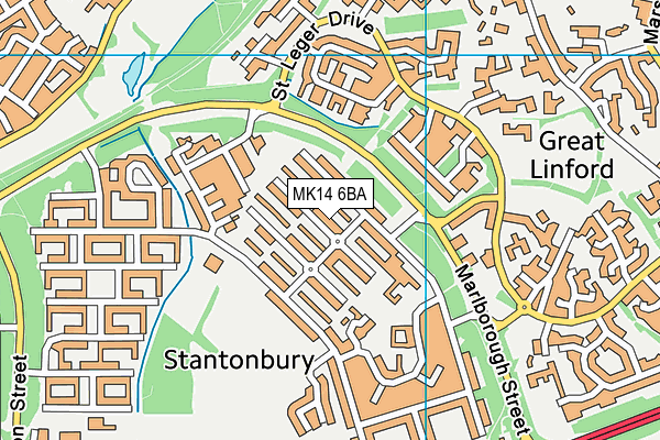 MK14 6BA map - OS VectorMap District (Ordnance Survey) MK14 6BA map - OS VectorMap District (Ordnance Survey)