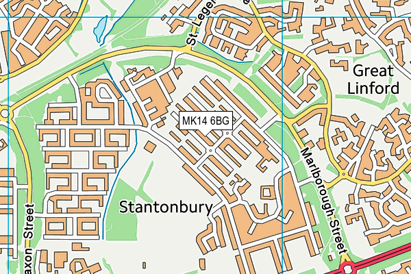 MK14 6BG map - OS VectorMap District (Ordnance Survey) MK14 6BG map - OS VectorMap District (Ordnance Survey)