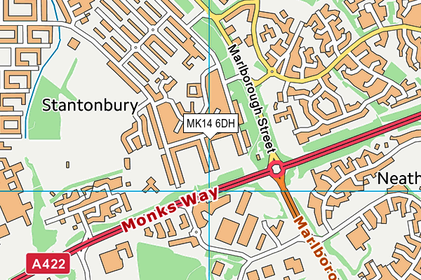 MK14 6DH map - OS VectorMap District (Ordnance Survey)