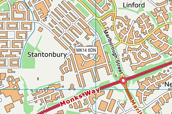 MK14 6DN map - OS VectorMap District (Ordnance Survey) MK14 6DN map - OS VectorMap District (Ordnance Survey)