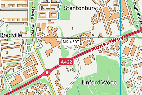 MK14 6DT map - OS VectorMap District (Ordnance Survey) MK14 6DT map - OS VectorMap District (Ordnance Survey)