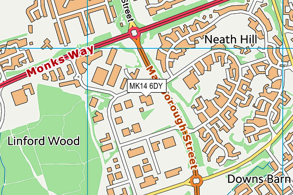 MK14 6DY map - OS VectorMap District (Ordnance Survey) MK14 6DY map - OS VectorMap District (Ordnance Survey)