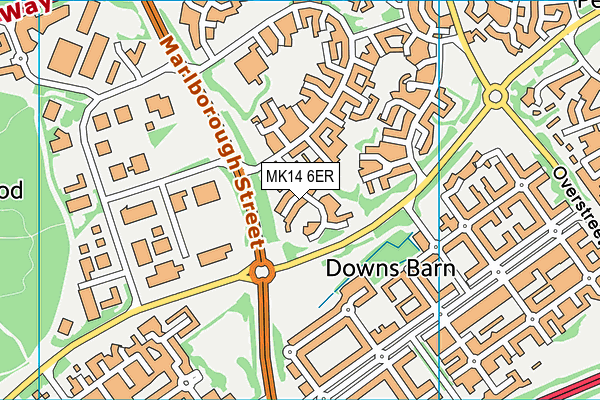MK14 6ER map - OS VectorMap District (Ordnance Survey) MK14 6ER map - OS VectorMap District (Ordnance Survey)