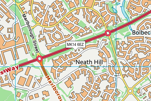 MK14 6EZ map - OS VectorMap District (Ordnance Survey) MK14 6EZ map - OS VectorMap District (Ordnance Survey)