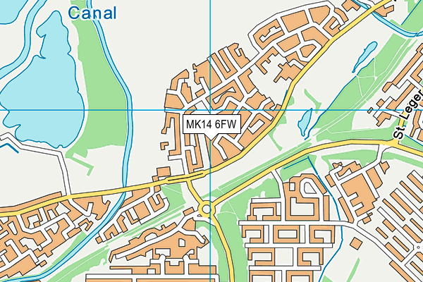 MK14 6FW map - OS VectorMap District (Ordnance Survey) MK14 6FW map - OS VectorMap District (Ordnance Survey)
