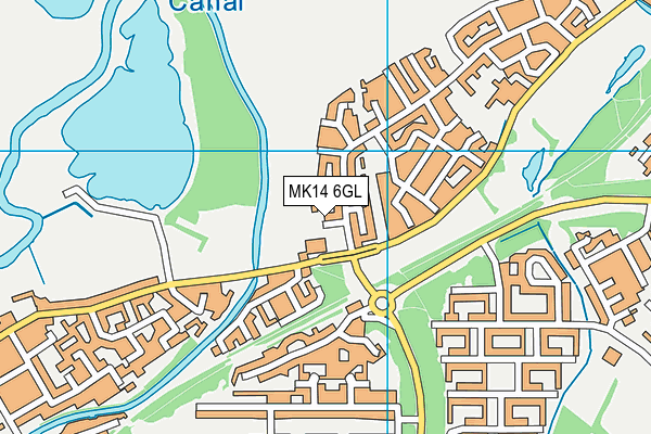 MK14 6GL map - OS VectorMap District (Ordnance Survey) MK14 6GL map - OS VectorMap District (Ordnance Survey)