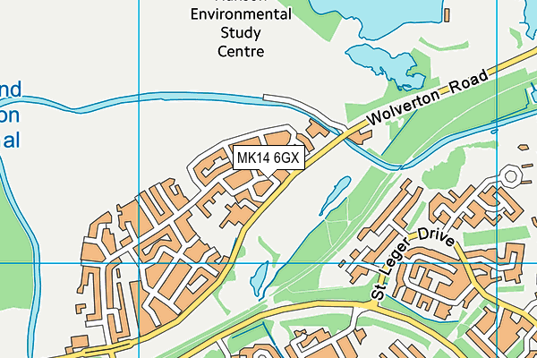 MK14 6GX map - OS VectorMap District (Ordnance Survey) MK14 6GX map - OS VectorMap District (Ordnance Survey)