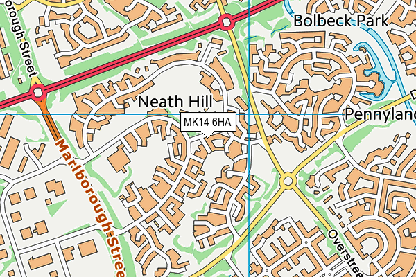 MK14 6HA map - OS VectorMap District (Ordnance Survey) MK14 6HA map - OS VectorMap District (Ordnance Survey)