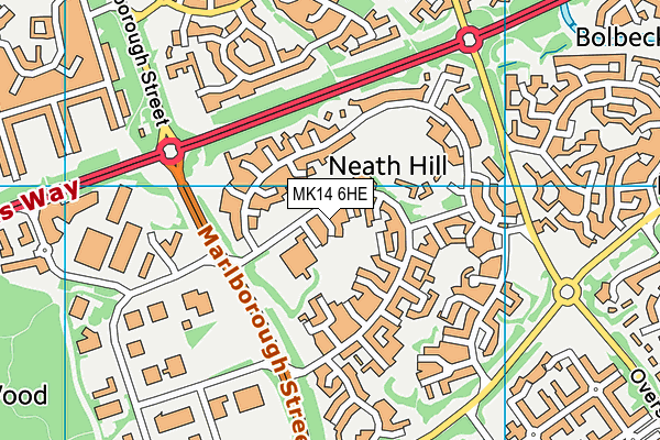 MK14 6HE map - OS VectorMap District (Ordnance Survey) MK14 6HE map - OS VectorMap District (Ordnance Survey)