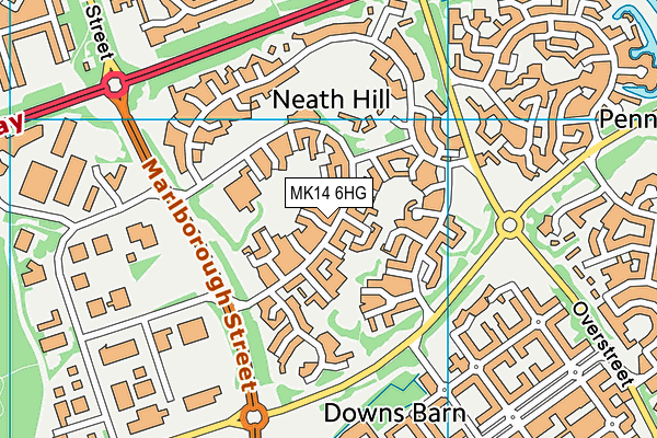 MK14 6HG map - OS VectorMap District (Ordnance Survey)