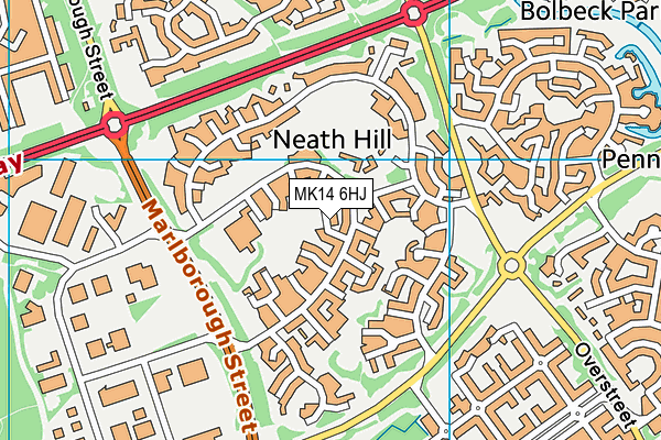 MK14 6HJ map - OS VectorMap District (Ordnance Survey) MK14 6HJ map - OS VectorMap District (Ordnance Survey)