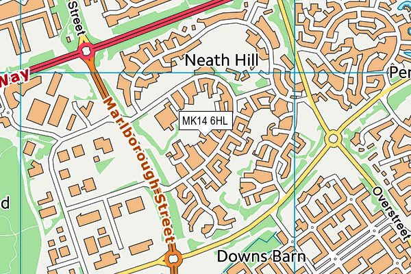 MK14 6HL map - OS VectorMap District (Ordnance Survey) MK14 6HL map - OS VectorMap District (Ordnance Survey)