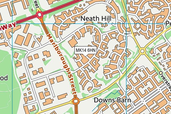 MK14 6HN map - OS VectorMap District (Ordnance Survey) MK14 6HN map - OS VectorMap District (Ordnance Survey)