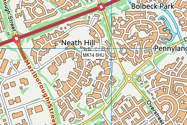 MK14 6HU map - OS VectorMap District (Ordnance Survey) MK14 6HU map - OS VectorMap District (Ordnance Survey)