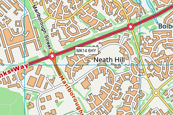 MK14 6HY map - OS VectorMap District (Ordnance Survey) MK14 6HY map - OS VectorMap District (Ordnance Survey)