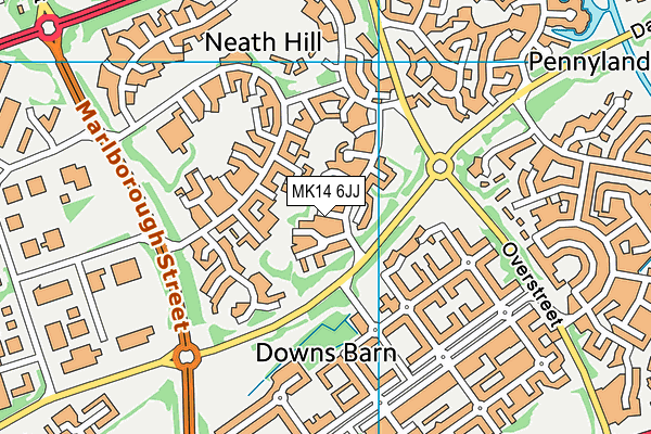 MK14 6JJ map - OS VectorMap District (Ordnance Survey)