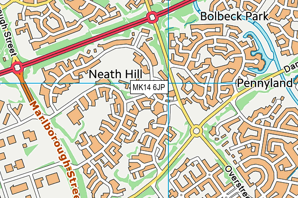 MK14 6JP map - OS VectorMap District (Ordnance Survey) MK14 6JP map - OS VectorMap District (Ordnance Survey)