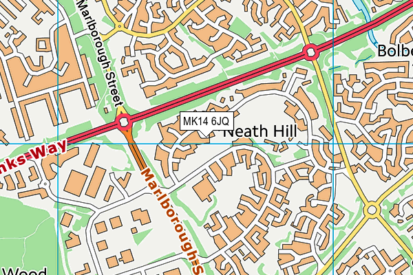 MK14 6JQ map - OS VectorMap District (Ordnance Survey) MK14 6JQ map - OS VectorMap District (Ordnance Survey)