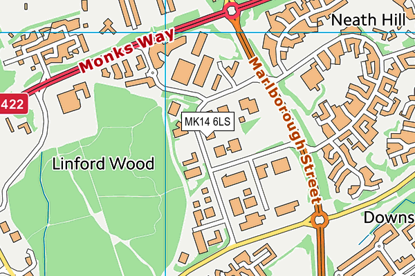 MK14 6LS map - OS VectorMap District (Ordnance Survey)