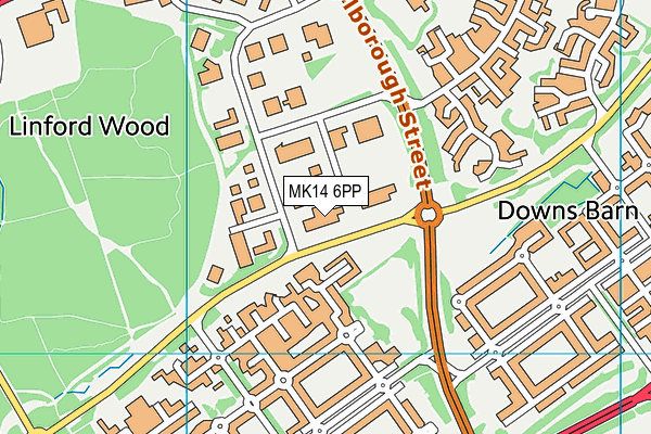 MK14 6PP map - OS VectorMap District (Ordnance Survey) MK14 6PP map - OS VectorMap District (Ordnance Survey)