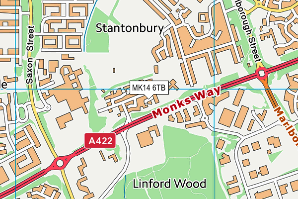 MK14 6TB map - OS VectorMap District (Ordnance Survey) MK14 6TB map - OS VectorMap District (Ordnance Survey)