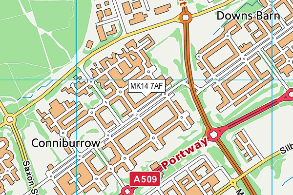 MK14 7AF map - OS VectorMap District (Ordnance Survey) MK14 7AF map - OS VectorMap District (Ordnance Survey)