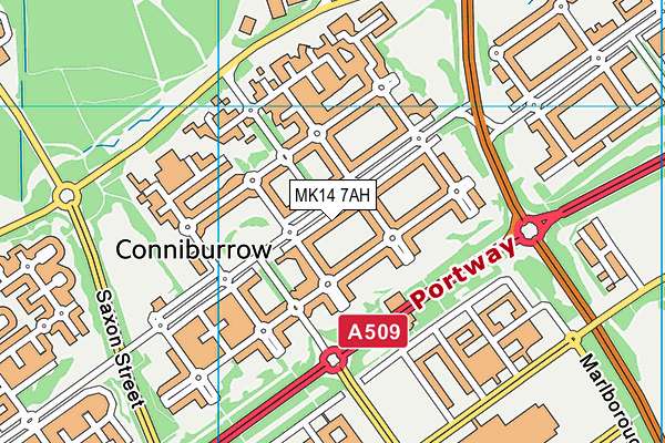 MK14 7AH map - OS VectorMap District (Ordnance Survey) MK14 7AH map - OS VectorMap District (Ordnance Survey)