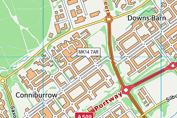 MK14 7AR map - OS VectorMap District (Ordnance Survey) MK14 7AR map - OS VectorMap District (Ordnance Survey)