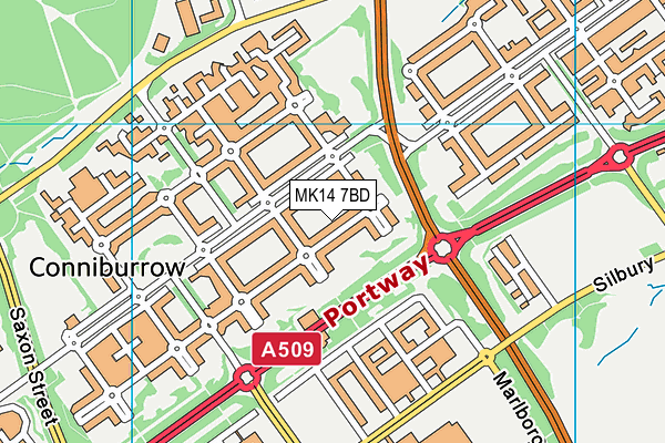 MK14 7BD map - OS VectorMap District (Ordnance Survey) MK14 7BD map - OS VectorMap District (Ordnance Survey)