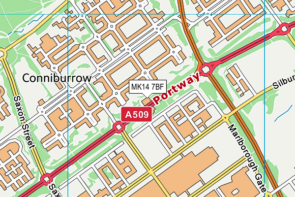 MK14 7BF map - OS VectorMap District (Ordnance Survey) MK14 7BF map - OS VectorMap District (Ordnance Survey)