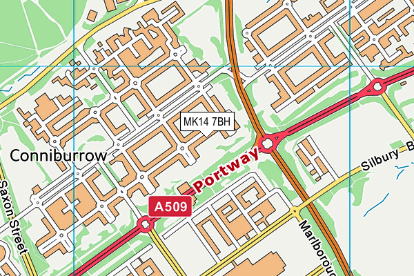 MK14 7BH map - OS VectorMap District (Ordnance Survey) MK14 7BH map - OS VectorMap District (Ordnance Survey)