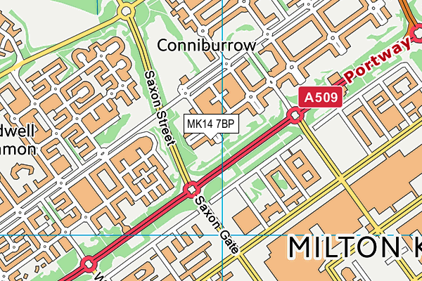 MK14 7BP map - OS VectorMap District (Ordnance Survey) MK14 7BP map - OS VectorMap District (Ordnance Survey)