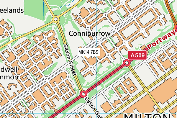MK14 7BS map - OS VectorMap District (Ordnance Survey) MK14 7BS map - OS VectorMap District (Ordnance Survey)