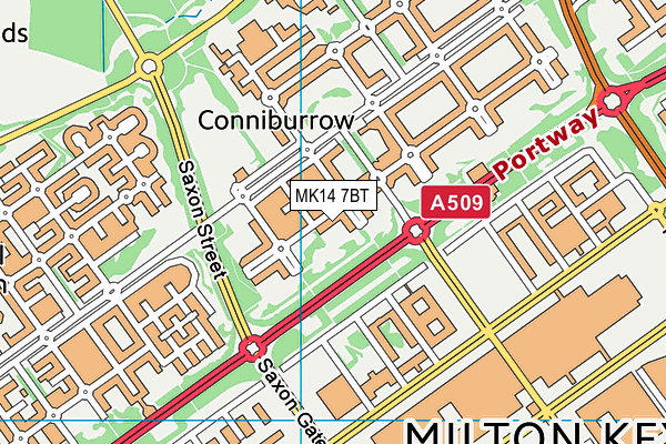 MK14 7BT map - OS VectorMap District (Ordnance Survey) MK14 7BT map - OS VectorMap District (Ordnance Survey)