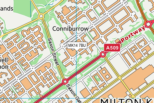 MK14 7BU map - OS VectorMap District (Ordnance Survey) MK14 7BU map - OS VectorMap District (Ordnance Survey)