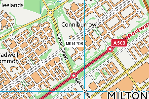 MK14 7DB map - OS VectorMap District (Ordnance Survey) MK14 7DB map - OS VectorMap District (Ordnance Survey)