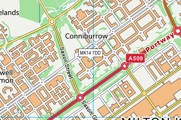MK14 7DD map - OS VectorMap District (Ordnance Survey) MK14 7DD map - OS VectorMap District (Ordnance Survey)