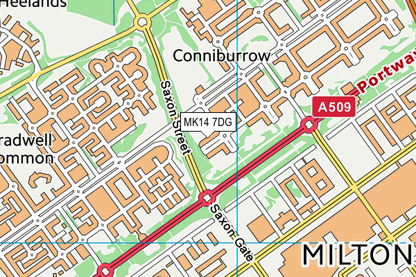 MK14 7DG map - OS VectorMap District (Ordnance Survey) MK14 7DG map - OS VectorMap District (Ordnance Survey)
