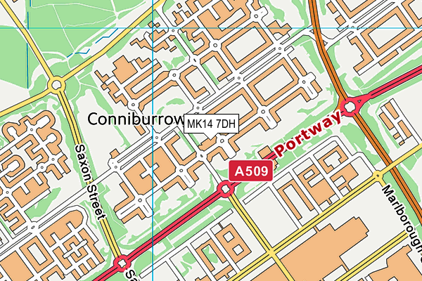 MK14 7DH map - OS VectorMap District (Ordnance Survey) MK14 7DH map - OS VectorMap District (Ordnance Survey)