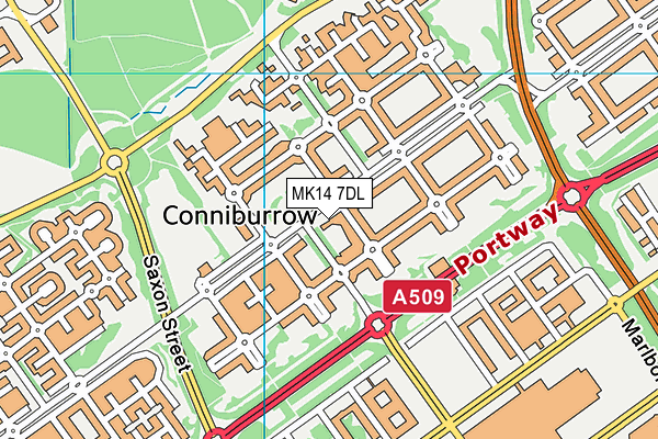 MK14 7DL map - OS VectorMap District (Ordnance Survey) MK14 7DL map - OS VectorMap District (Ordnance Survey)