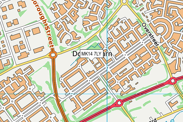MK14 7LY map - OS VectorMap District (Ordnance Survey) MK14 7LY map - OS VectorMap District (Ordnance Survey)