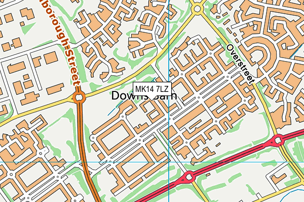MK14 7LZ map - OS VectorMap District (Ordnance Survey) MK14 7LZ map - OS VectorMap District (Ordnance Survey)