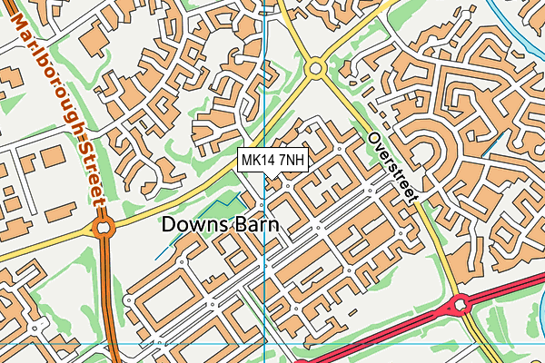 MK14 7NH map - OS VectorMap District (Ordnance Survey) MK14 7NH map - OS VectorMap District (Ordnance Survey)