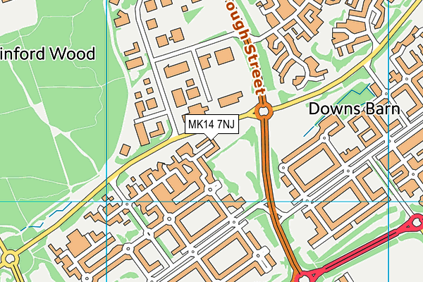 MK14 7NJ map - OS VectorMap District (Ordnance Survey) MK14 7NJ map - OS VectorMap District (Ordnance Survey)