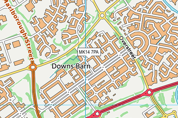 MK14 7PA map - OS VectorMap District (Ordnance Survey) MK14 7PA map - OS VectorMap District (Ordnance Survey)