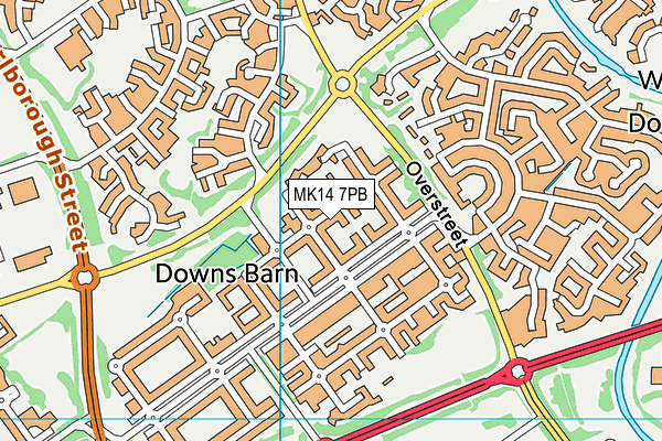 MK14 7PB map - OS VectorMap District (Ordnance Survey) MK14 7PB map - OS VectorMap District (Ordnance Survey)