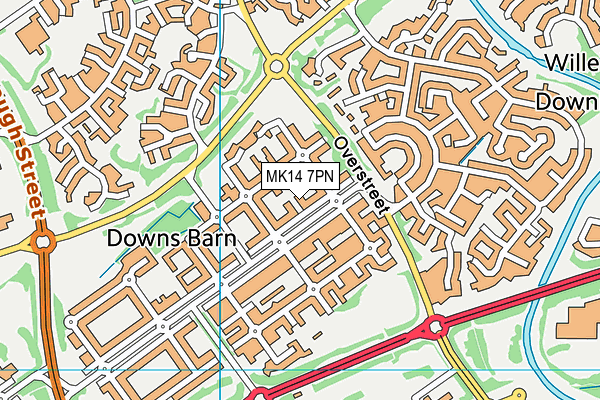 MK14 7PN map - OS VectorMap District (Ordnance Survey)