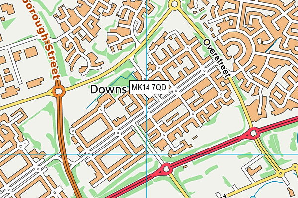 MK14 7QD map - OS VectorMap District (Ordnance Survey) MK14 7QD map - OS VectorMap District (Ordnance Survey)