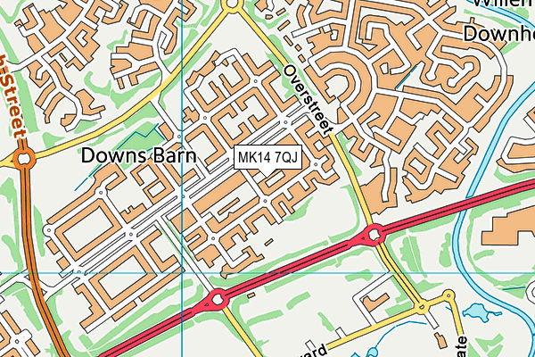 MK14 7QJ map - OS VectorMap District (Ordnance Survey) MK14 7QJ map - OS VectorMap District (Ordnance Survey)
