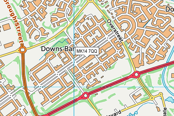 MK14 7QQ map - OS VectorMap District (Ordnance Survey) MK14 7QQ map - OS VectorMap District (Ordnance Survey)